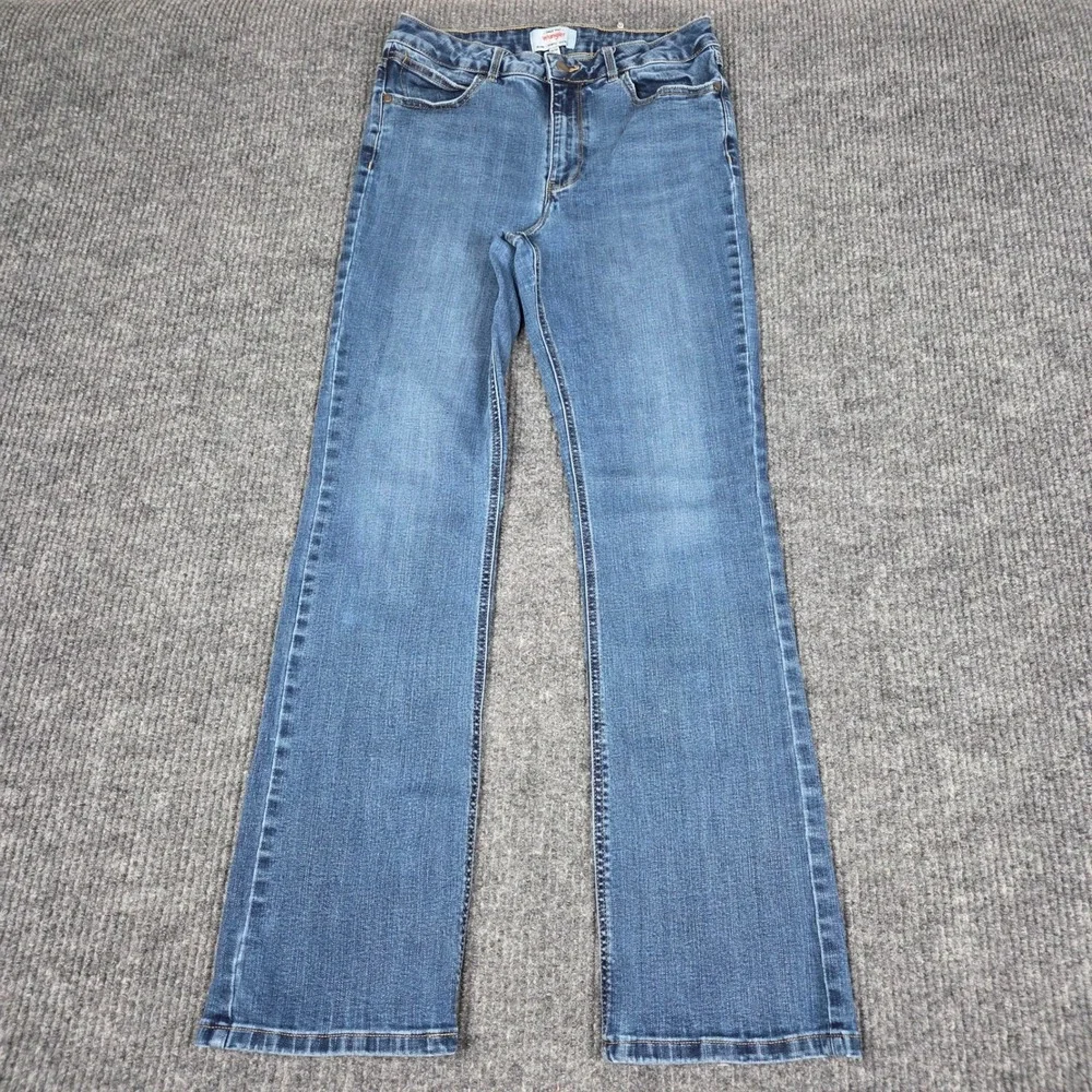Wrangler Womens Medium Wash Bootcut Jeans Blue Stretch Denim Size 10/30 1802564